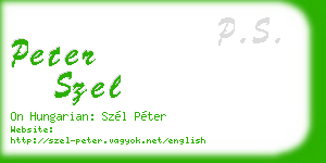 peter szel business card